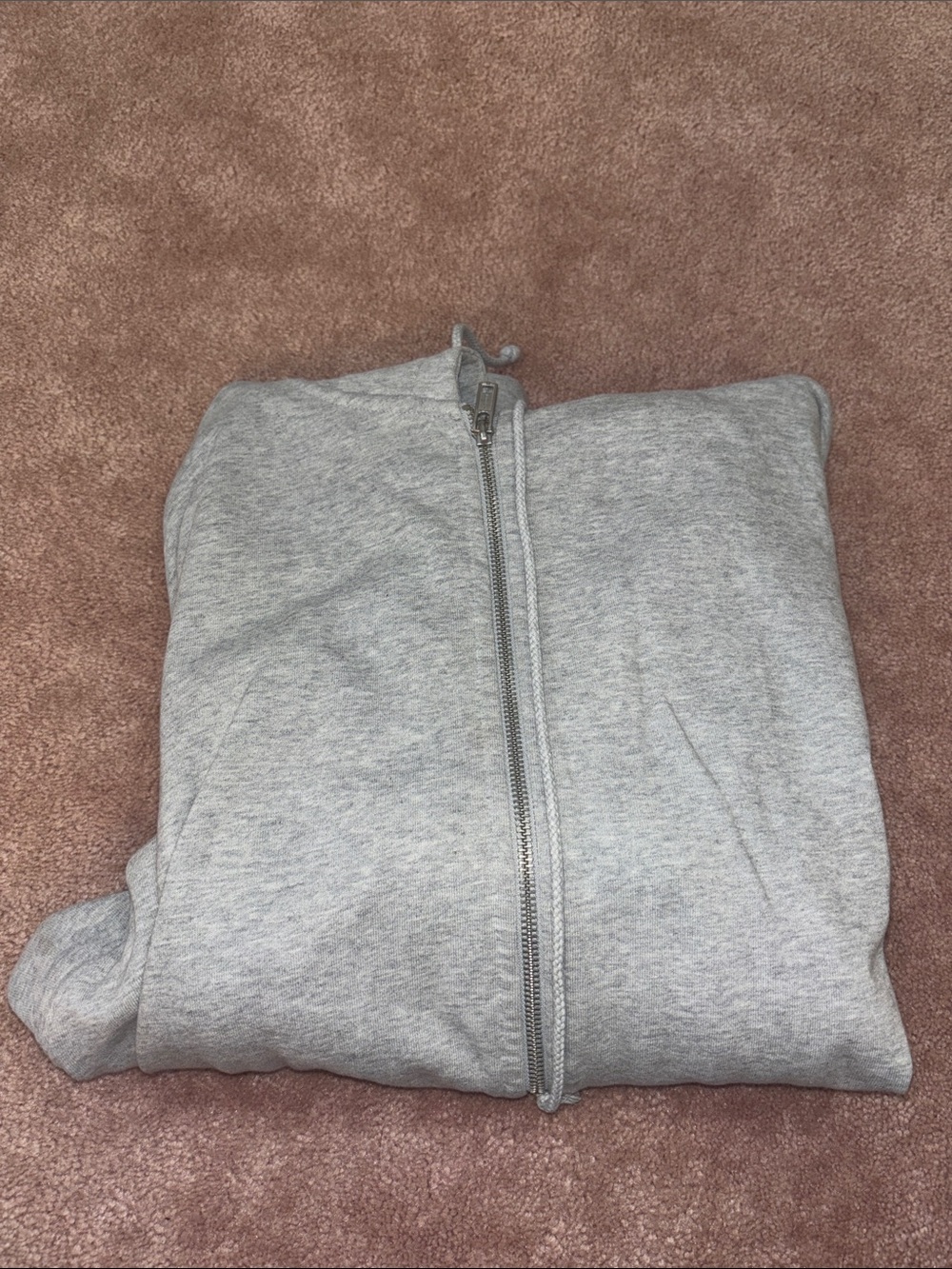 Brandy Melville Light Gray Zip-Up Hoodie